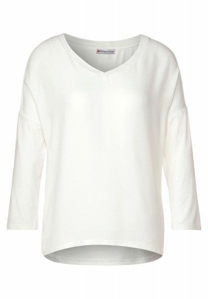 Materialmix-Shirt in & | Bekleidung DAMEN MODE | | Uni Blusen | Shirts | Langarmshirts