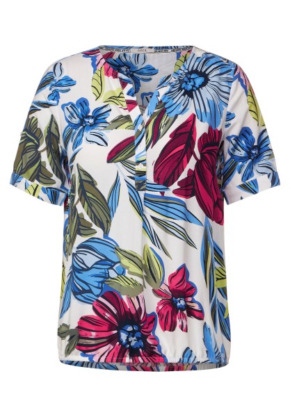 | Blusen | Blusen & easy | | halbarm MODE khaki | mit Blumenprint Shirts Bluse Bekleidung - DAMEN