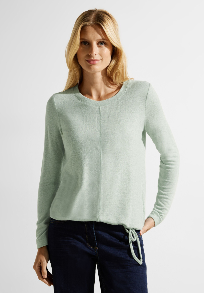 Cosy Melange Langarmshirt - clear sage green melange | T-Shirts 3/4 | Shirts  & Blusen | Bekleidung | DAMEN | MODE