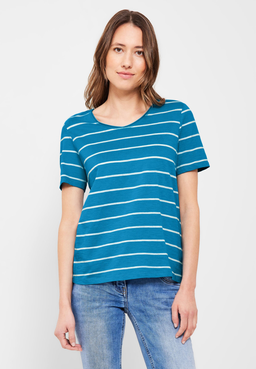 T-Shirt mit Streifenmuster - deep blue | Langarmshirts | Shirts & Blusen |  Bekleidung | DAMEN | MODE