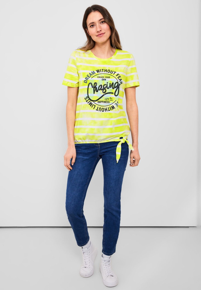 | | Langarmshirts | & yellow Blusen Frontprint | - limelight MODE Bekleidung Streifenshirt mit DAMEN | Shirts